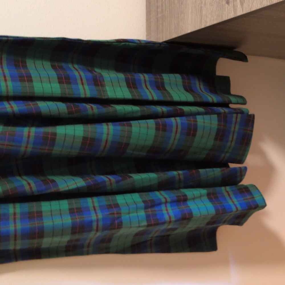 Unique Vintage Plaid Dress W Red Tr Sz XL P2P": 21in Waist:18in S2hem:42.5in - Picture 2 of 5